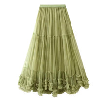 Load image into Gallery viewer, Full Ruffle Tulle Skirt Green *New*