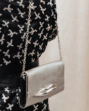 Load image into Gallery viewer, Dianne Von Furstenberg Metalic Silver Lips Clutch/ Crossbody - Preloved Designer Consignment