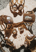 Load image into Gallery viewer, Lena Baroque Pearl Luxe Gold Cuff