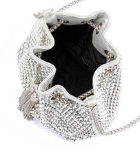 Load image into Gallery viewer, SANTORINI STUDDED HOTFIX POUCH SILVER