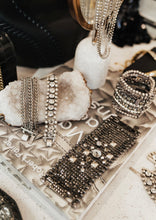 Load image into Gallery viewer, Jimmy Choo for H&M Rhinestone Silver Cuff – Limited Edition Designer Collaboration