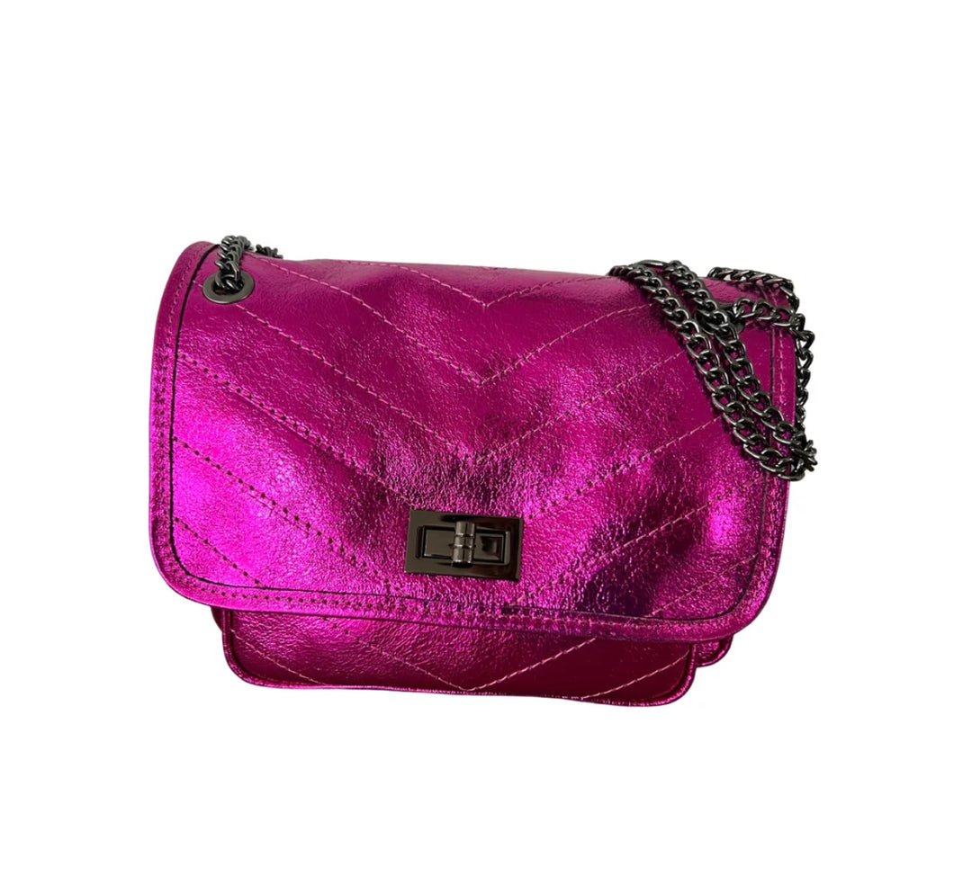 Selene Bag Metallic Fuchsia By Studio Zee Molly & Rose Fashion Haus