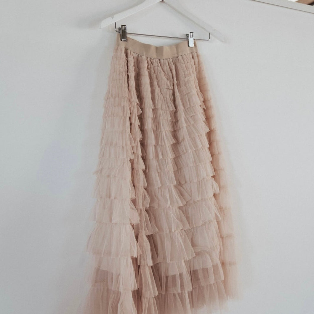 Tulle Skirt Maxi By Molly Exclusive Beige