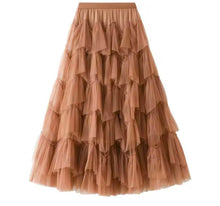 Load image into Gallery viewer, Tulle Skirt Layered By Molly Exclusive Coffee
