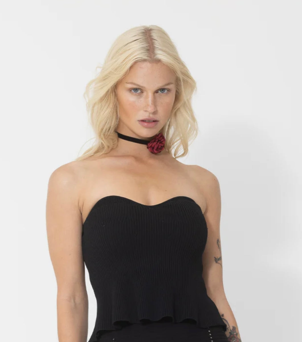 Pointelle Bustier Black By Joey The Label