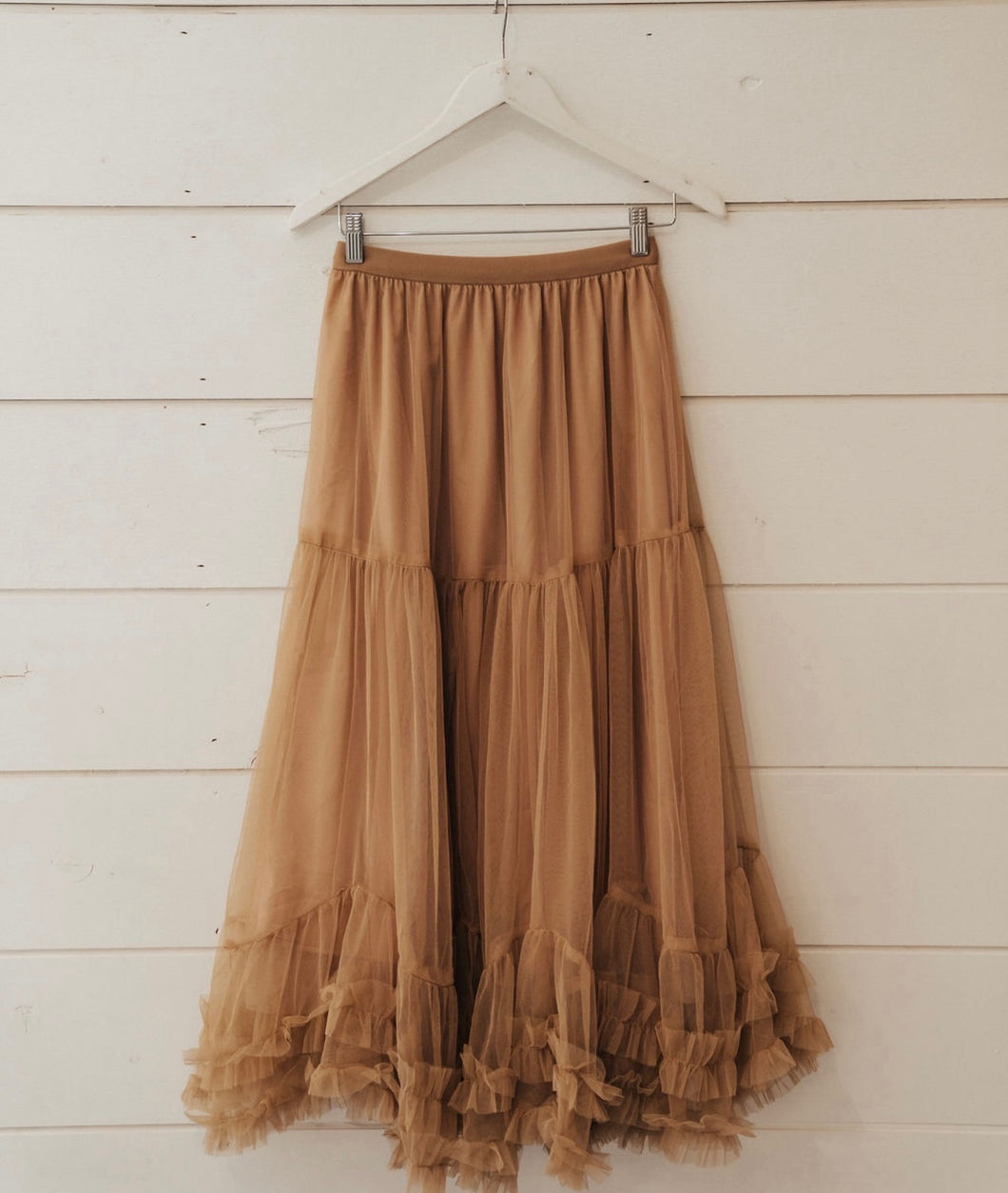 Full Ruffle Tulle Skirt Coffee  * New*