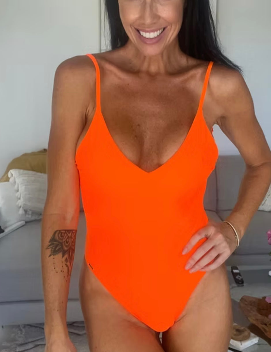 The Vixen Backless Body By Barr Body Swim Neon Orange