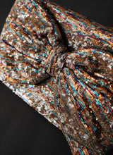 Load image into Gallery viewer, Betsey Johnson Rainbow Bow Sequin Clutch
