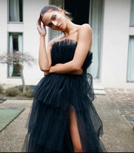 Load image into Gallery viewer, Lorena Maxi  Tulle Skirt Black BY LEXI - Floor Length With Thigh High Split

