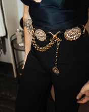 Load image into Gallery viewer, Streets Ahead Medallion Belt Gold With Rhinestones/ Preorder Available after March 13th
