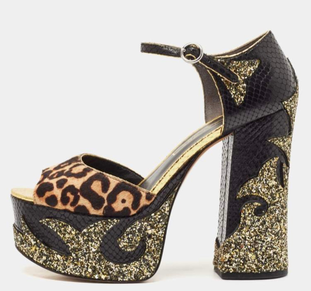 Marc Jacobs Runway Adriana Leopard Platform Sandal - Size 38 Preloved Designer Consignment