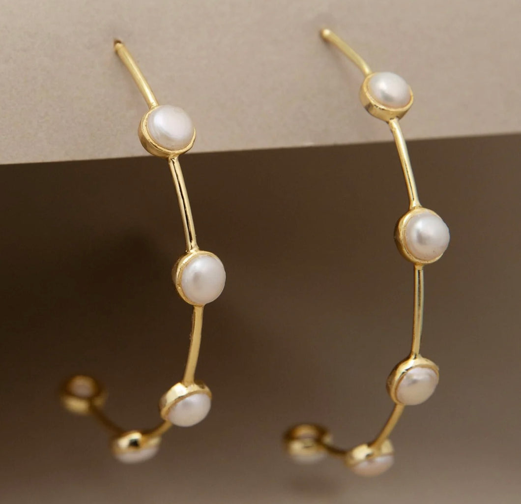ROMA HOOPS IN PEARL