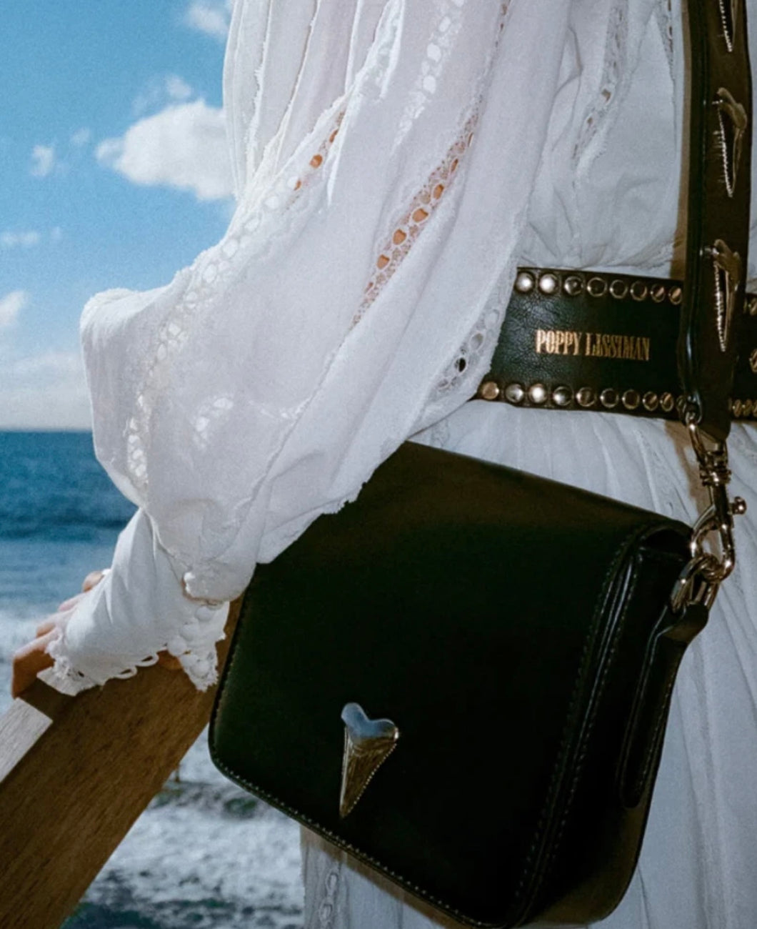 GREAT  WHITE SHOULDER BAG - BLACK By Poppy Lissiman
