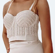 Load image into Gallery viewer, Marilyn Bustier Heavily Beaded Pearls
