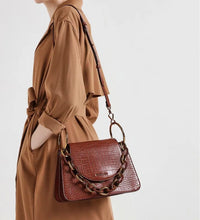 Load image into Gallery viewer, Croc-Effect Chunky Chain Link Shoulder
By Charles &amp; Keith - Preloved Designer Consignment
