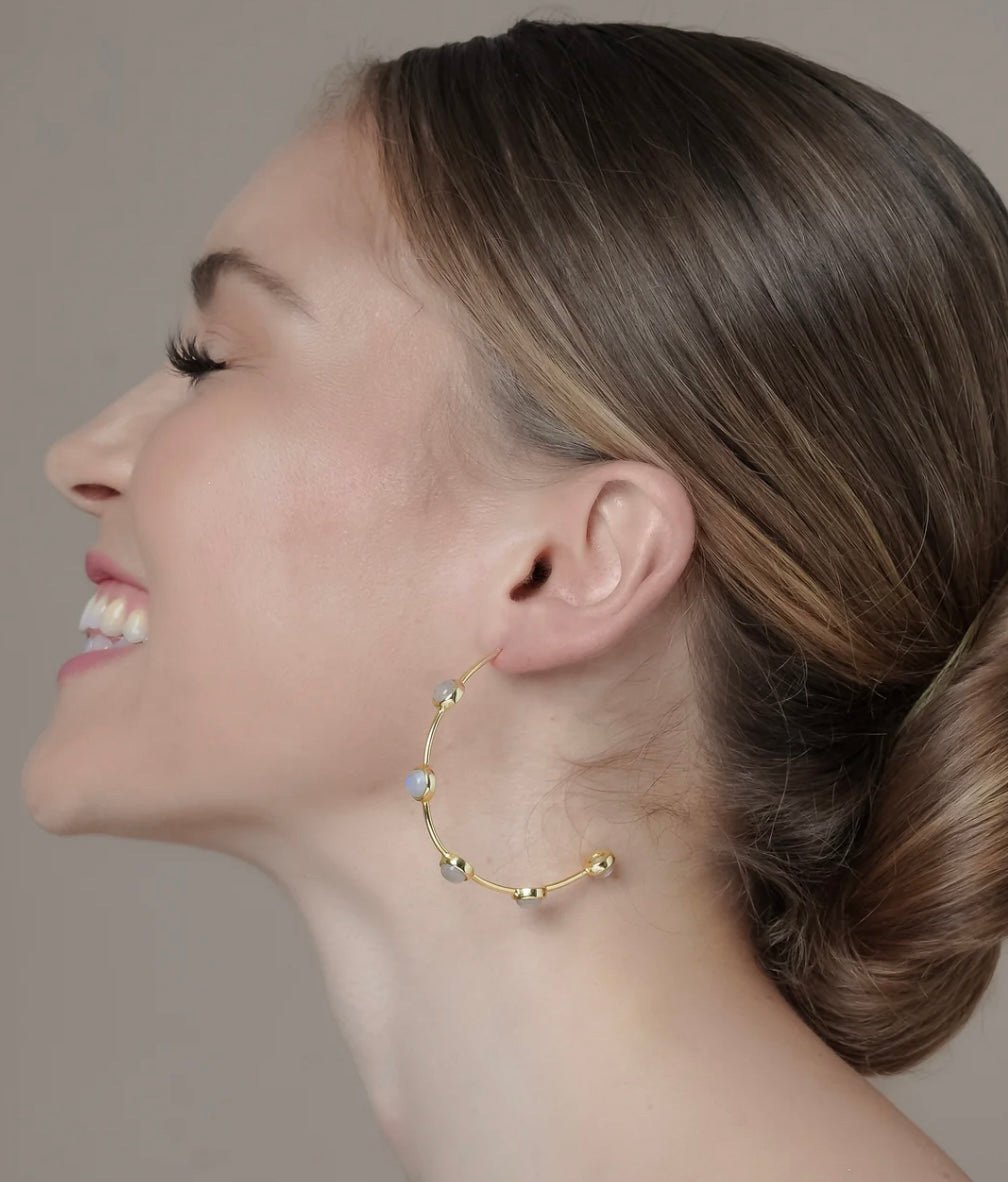 ROMA HOOPS IN MOONSTONE