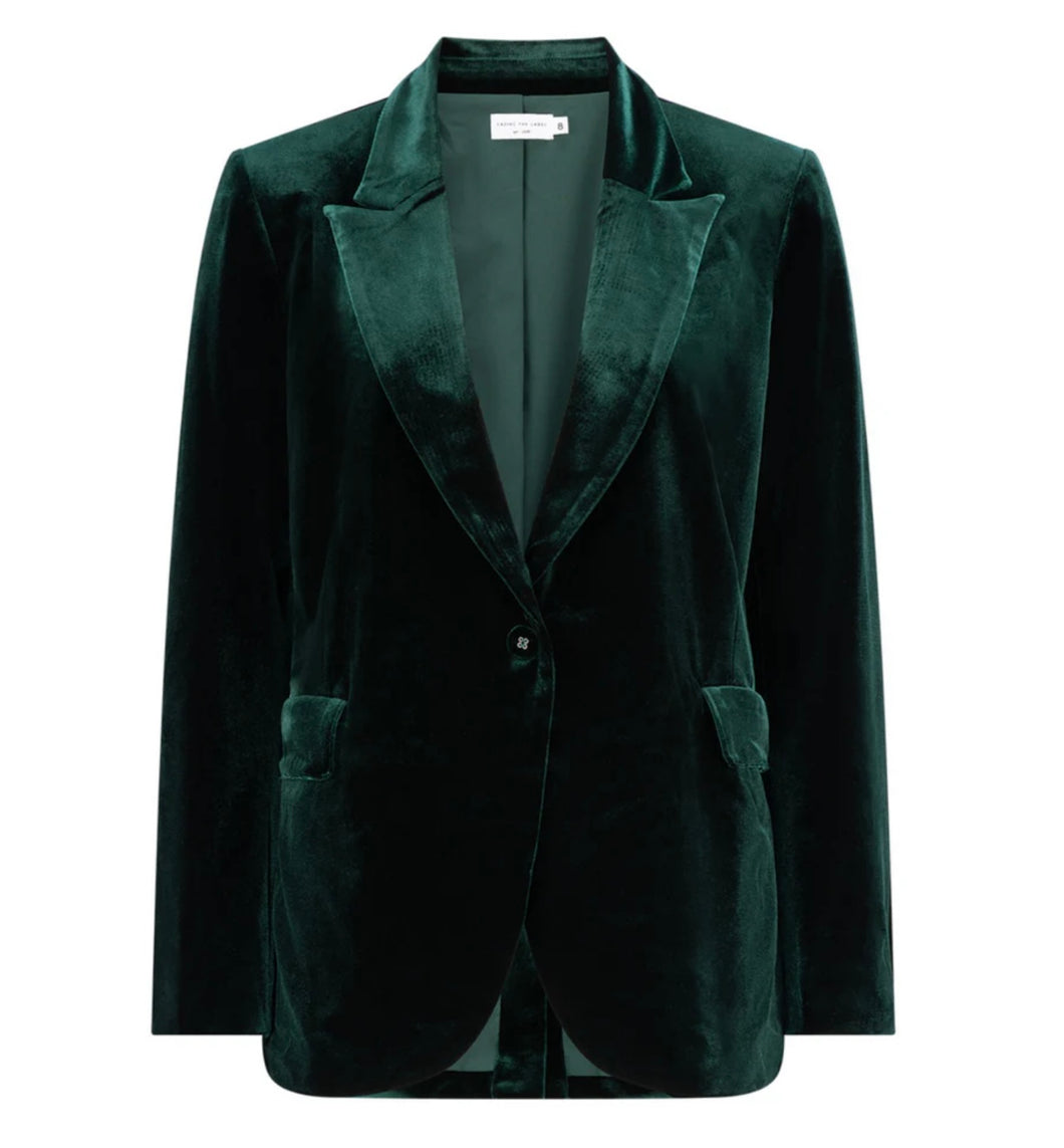 Alessandra Stretch Velvet Emerald Jacket