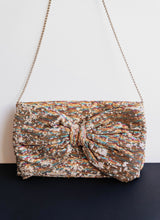 Load image into Gallery viewer, Betsey Johnson Rainbow Bow Sequin Clutch
