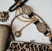 Load image into Gallery viewer, Streets Ahead Medallion Belt Gold With Rhinestones/ Preorder Available after March 13th

