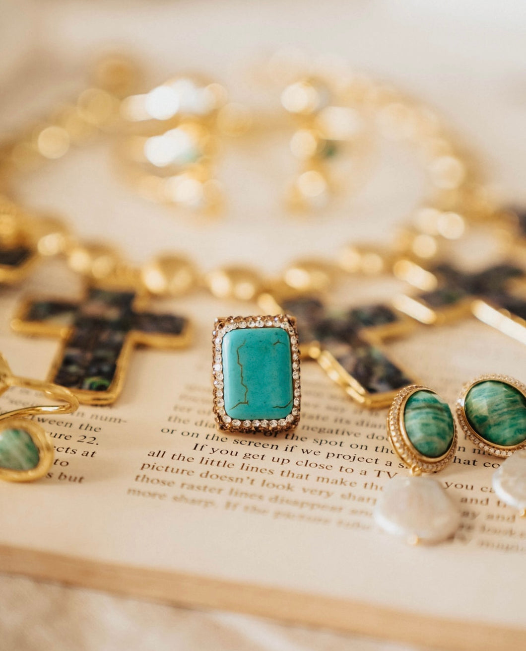 Turquoise Vintage Gold Plated Ring