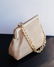 Load image into Gallery viewer, Sarita Raffia &amp; White Leather Bag by Studio Zee

