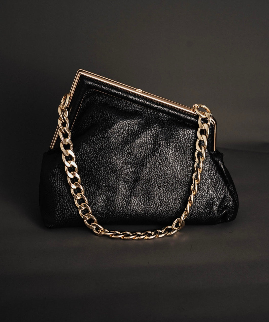 Sarita Black Leather Bag by Studio Zee