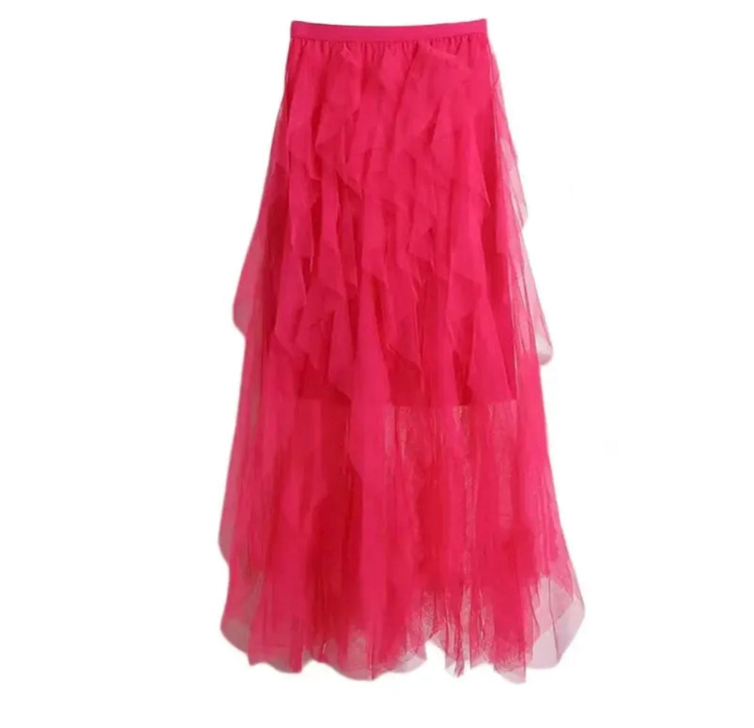 Tulle skirt Waterfall By Molly Exclusive Hot Pink *Preorder* New Style