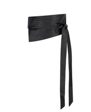 Load image into Gallery viewer, RIVKA FAUX LEATHER WRAP BELT - BLACK

