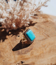 Load image into Gallery viewer, Turquoise Vintage Gold Plated Ring
