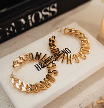 Load image into Gallery viewer, Moschino For H&amp;M Logo Hoops Gold
