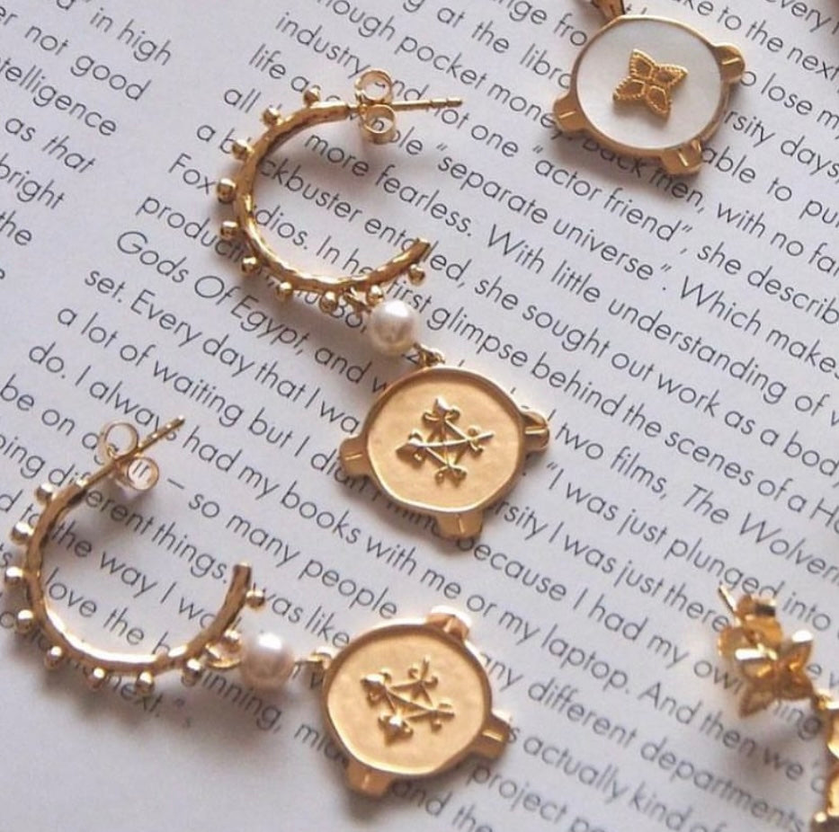 Reduced Murkani Pearl Disc Drop Earrings - Retailed for $249 Now $99.99 Preloved
