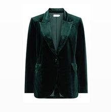 Load image into Gallery viewer, ALESSANDRA STRETCH VELVET BLAZER - EMERALD By Cazinc The Label

