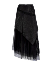 Load image into Gallery viewer, Donatella Tulle Skirt With Faux Leather
