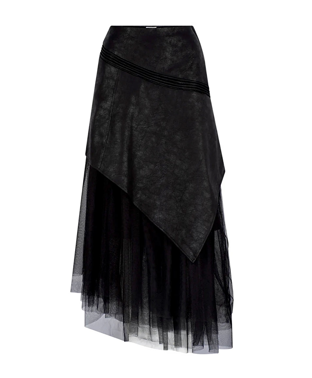 Donatella Tulle Skirt With Faux Leather