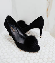 Load image into Gallery viewer, Louis Vuitton Suede Fur Pom Pom Pumps
