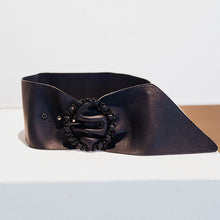 Load image into Gallery viewer, Scalan Theodore Wide Leather Belt Navy
