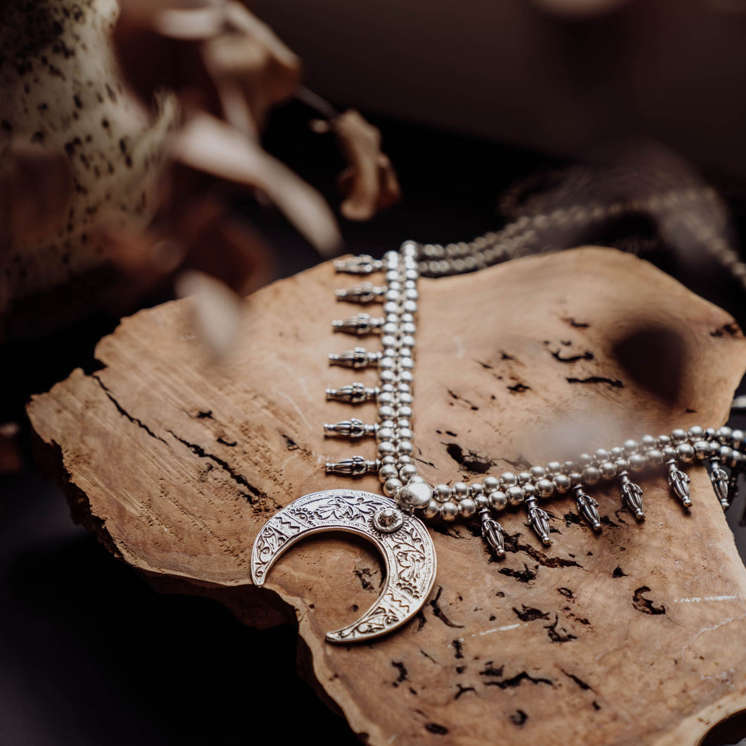 Turkish Silver Lunar Necklace